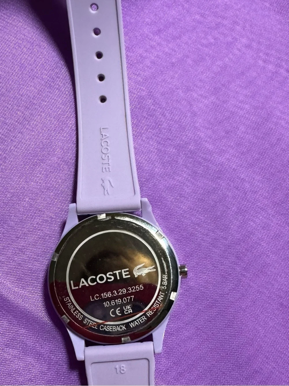 Lacoste Lavender Silicone Crocodile-Textured Women's Watch